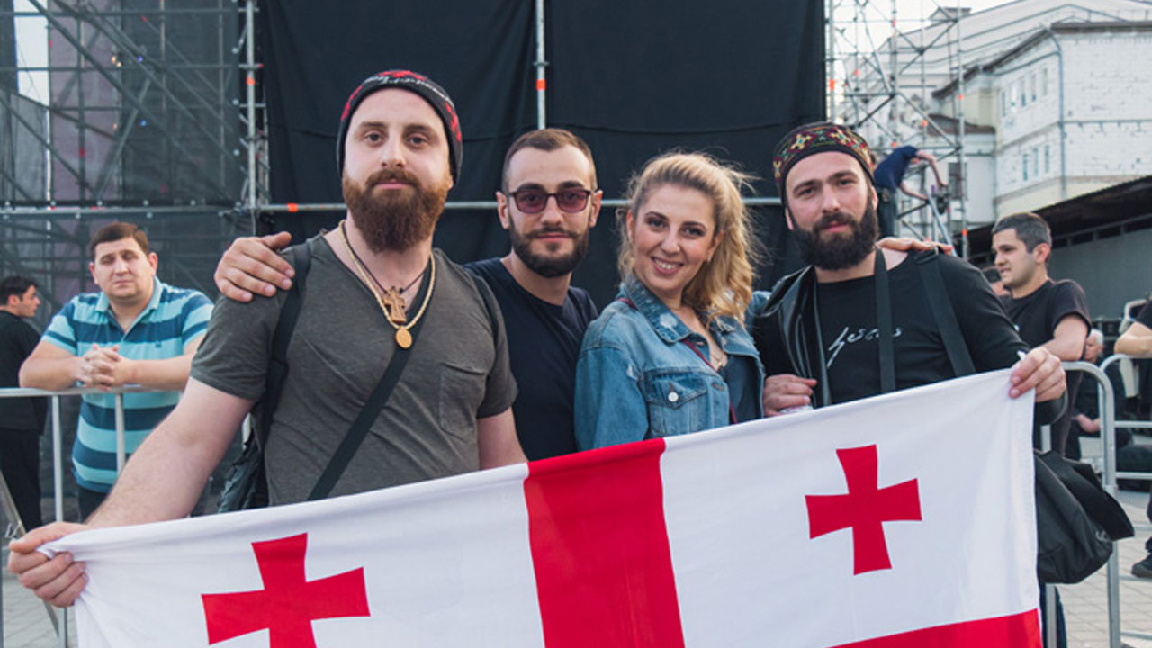 Celebration of the 100th Independence of Georgia, Trinity Square, Kyiv