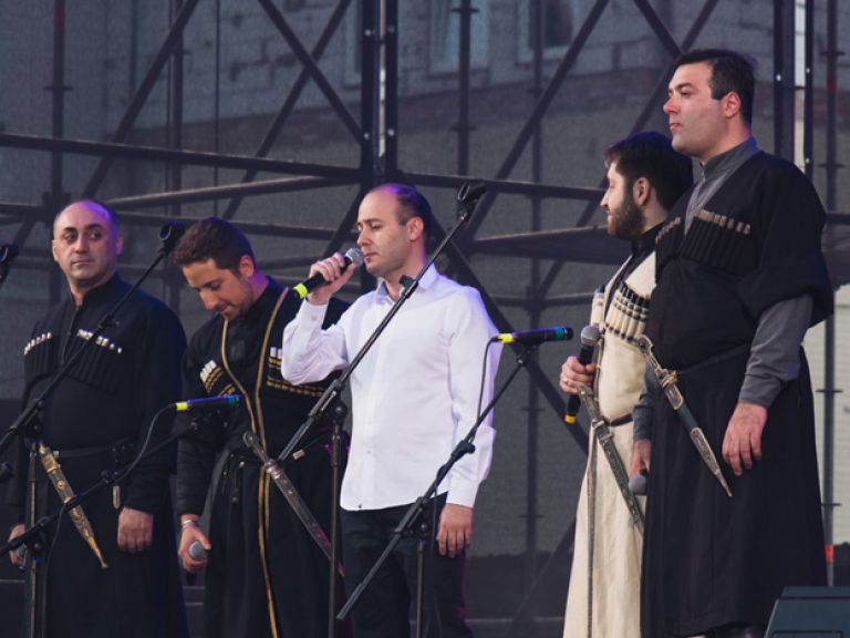 Celebration of the 100th Independence of Georgia, Trinity Square, Kyiv